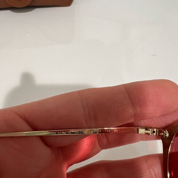 Ray Ban Blaze Round Gold RB3574N 001/E4 Pink Mirrored Sunglasses Unisex 59mm - Picture 7 of 10